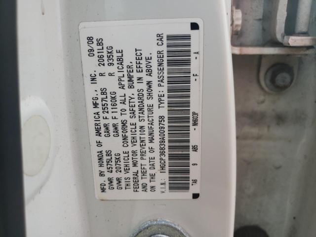 2009 HONDA ACCORD EXL 1HGCP36839A009758  73030044