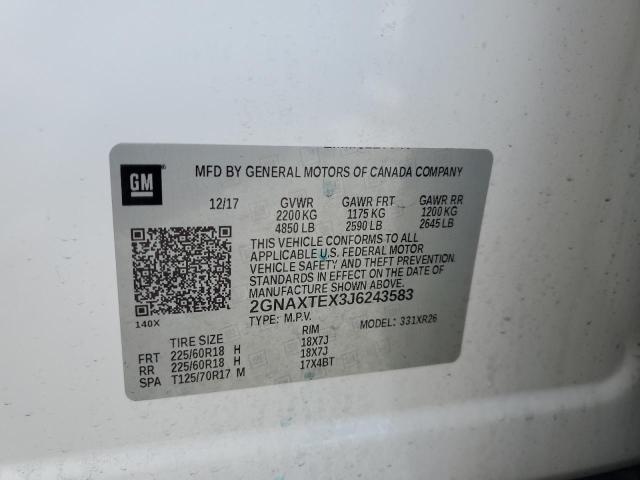2018 CHEVROLET EQUINOX LT - 2GNAXTEX3J6243583