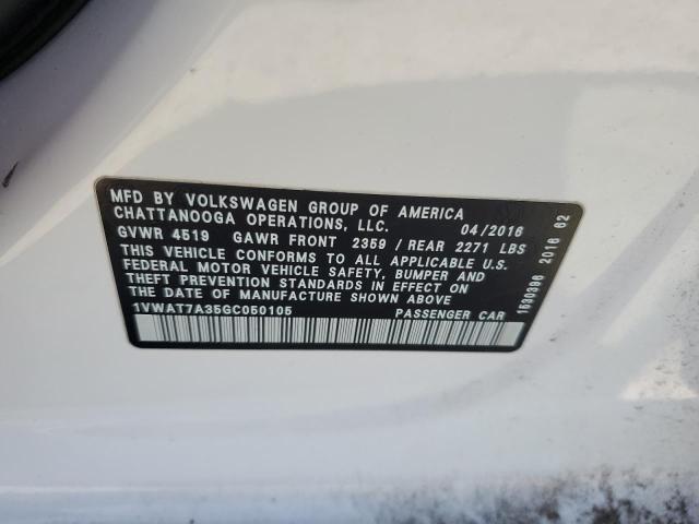 2016 VOLKSWAGEN PASSAT S - 1VWAT7A35GC050105