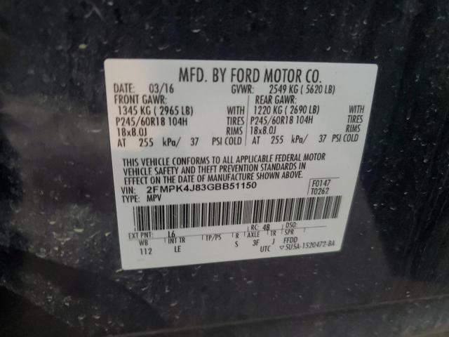 2016 FORD EDGE SEL - 2FMPK4J83GBB51150