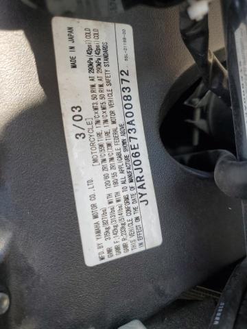 2003 YAMAHA YZFR6 L JYARJ06E73A008372