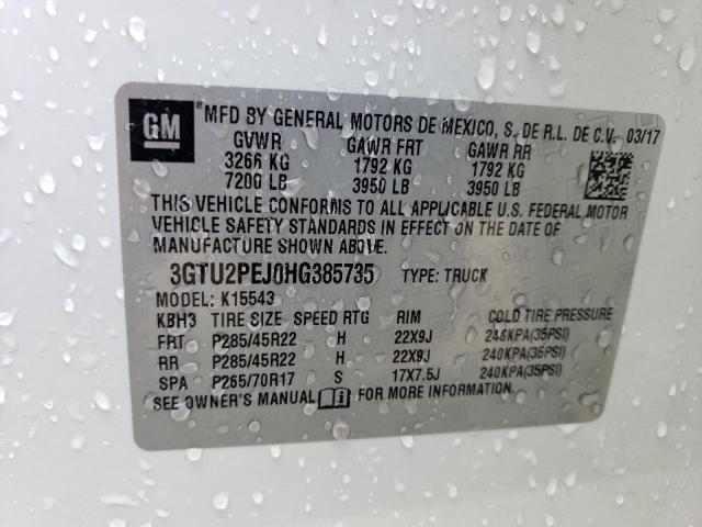 2017 GMC SIERRA K15 - 3GTU2PEJ0HG385735