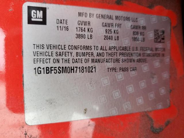 2017 CHEVROLET CRUZE PREM - 1G1BF5SM0H7181021