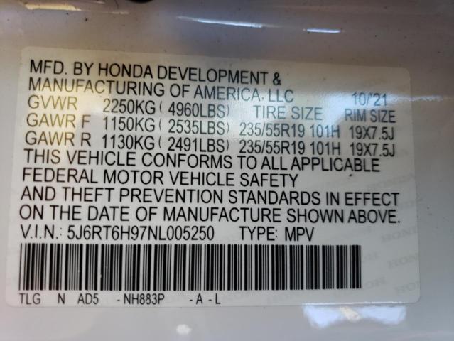 2022 HONDA CR-V TOURI - 5J6RT6H97NL005250