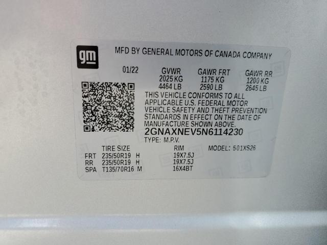2022 CHEVROLET EQUINOX PR - 2GNAXNEV5N6114230