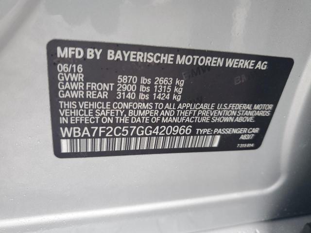 VIN WBA7F2C57GG420966 2016 BMW 7 SERIES no.12