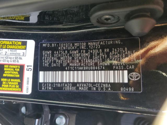 VIN 4T1C11AK8RU884674 2024 Toyota Camry, LE no.12