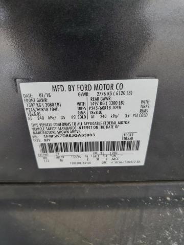 2018 FORD EXPLORER X - 1FM5K7D86JGA63083