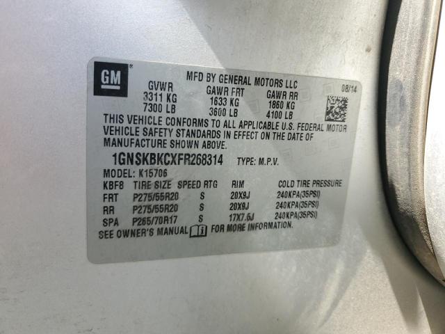 2015 CHEVROLET TAHOE K150 - 1GNSKBKCXFR268314