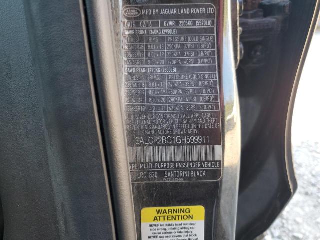 2016 LAND ROVER DISCOVERY - SALCR2BG1GH599911