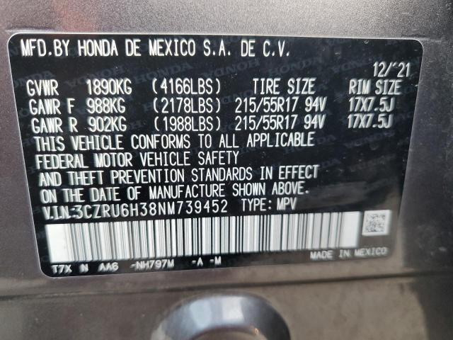 2022 HONDA HR-V LX - 3CZRU6H38NM739452