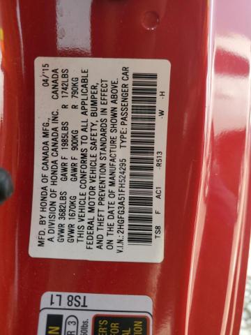 2015 HONDA CIVIC LX - 2HGFG3A51FH524295