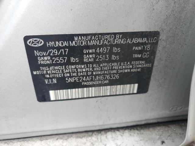 VIN 5NPE24AF1JH676326 2018 Hyundai Sonata, SE no.12