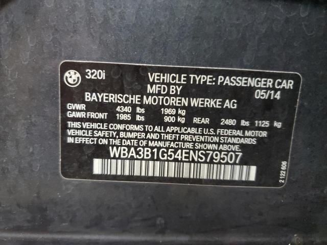 VIN WBA3B1G54ENS79507 2014 BMW 3 Series, 320 I no.13