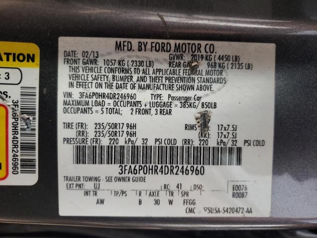 VIN 3FA6P0HR4DR246960 2013 Ford Fusion, SE no.13