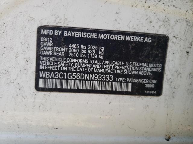 VIN WBA3C1G56DNN93333 2013 BMW 3 Series, 328 I Sulev no.12