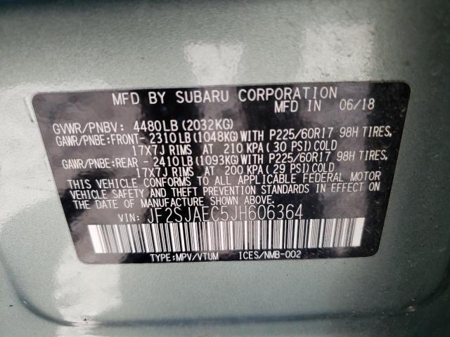2018 SUBARU FORESTER 2 - JF2SJAEC5JH606364
