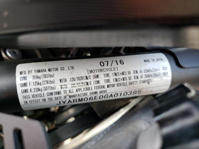 2016 YAMAHA FZ07 JYARM06E0GA010395