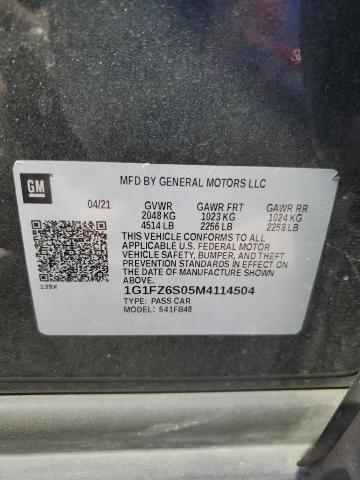 2021 CHEVROLET BOLT EV PR - 1G1FZ6S05M4114504