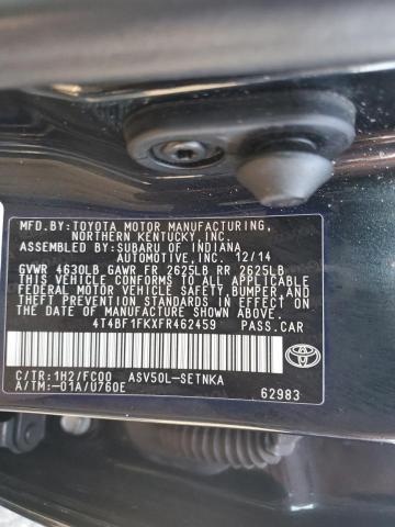 VIN 4T4BF1FKXFR462459 2015 Toyota Camry, LE no.12