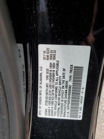 2017 HONDA RIDGELINE - 5FPYK3F83HB008562