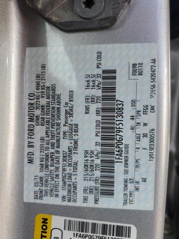 VIN 1FA6P0G79F5130837 2015 Ford Fusion, S no.12