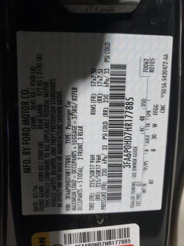 VIN 3FA6P0HD7HR177885 2017 Ford Fusion, SE no.12