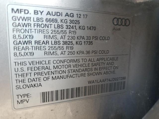 VIN WA1LAAF74JD027288 2018 Audi Q7, Premium Plus no.13