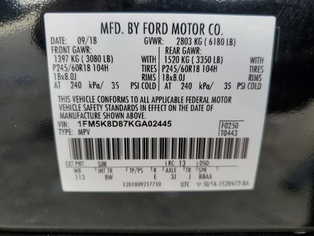 2019 FORD EXPLORER X 1FM5K8D87KGA02445  69473404