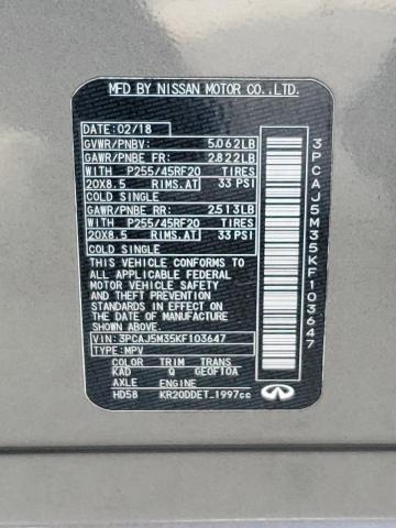 2019 INFINITI QX50 ESSEN 3PCAJ5M35KF103647