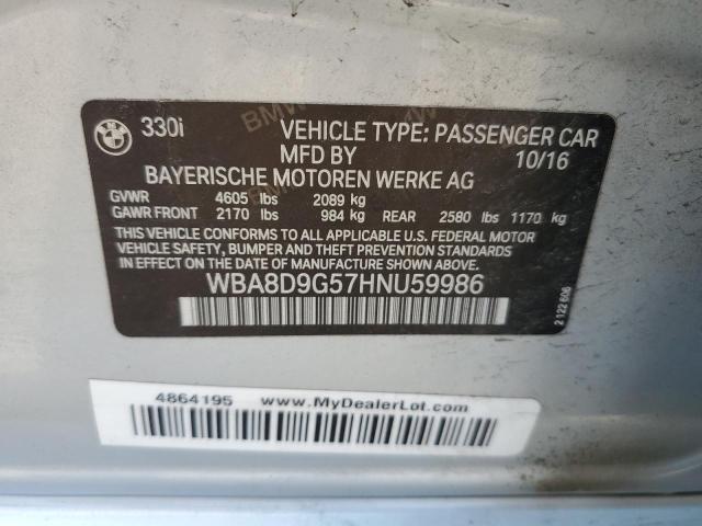 VIN WBA8D9G57HNU59986 2017 BMW 3 Series, 330 XI no.12