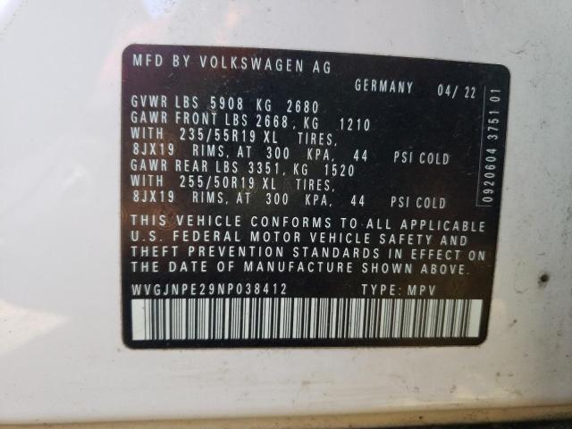 2022 VOLKSWAGEN ID.4 PRO - WVGJNPE29NP038412