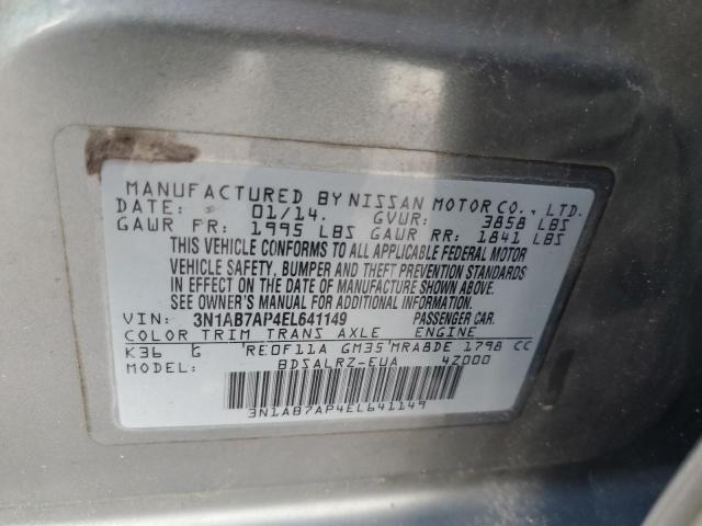 VIN 3N1AB7AP4EL641149 2014 Nissan Sentra, S no.12