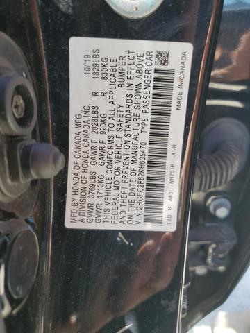 2HGFC2F62KH605470 2019 HONDA CIVIC