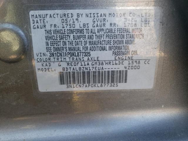 2019 NISSAN VERSA S 3N1CN7AP0KL877325  70664284