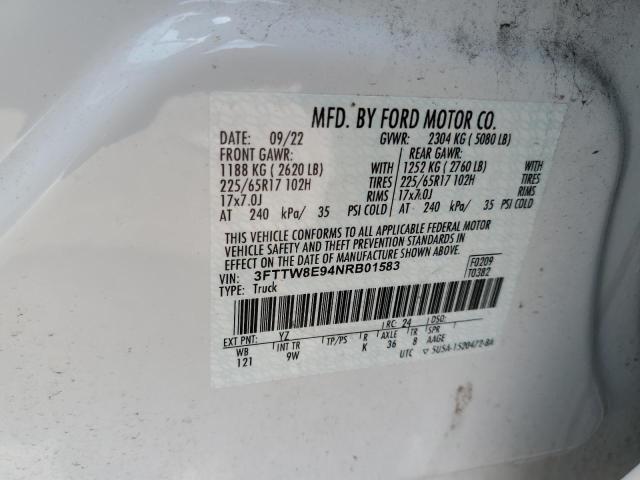 2022 FORD MAVERICK X 3FTTW8E94NRB01583  70245264