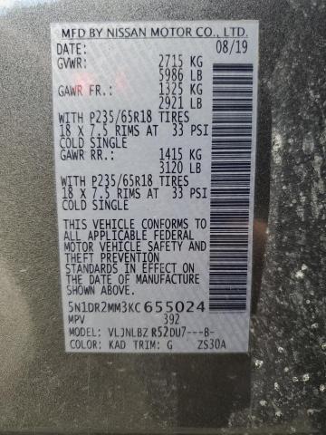 2019 NISSAN PATHFINDER - 5N1DR2MM3KC655024