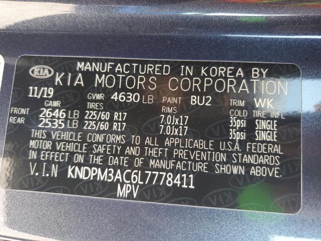 VIN KNDPM3AC6L7778411 2020 KIA Sportage, LX no.12