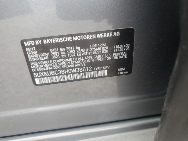 2017 BMW X6 XDRIVE5 - 5UXKU6C38H0W38612