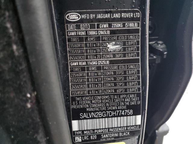 VIN SALVN2BG7DH774758 2013 Land Rover Range Rover, ... no.13