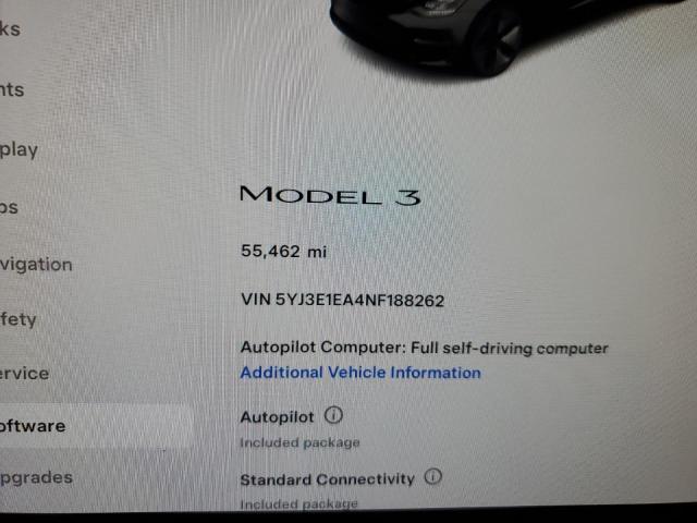 VIN 5YJ3E1EA4NF188262 2022 Tesla MODEL 3 no.9