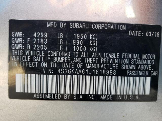 2018 SUBARU IMPREZA - 4S3GKAA61J1618988