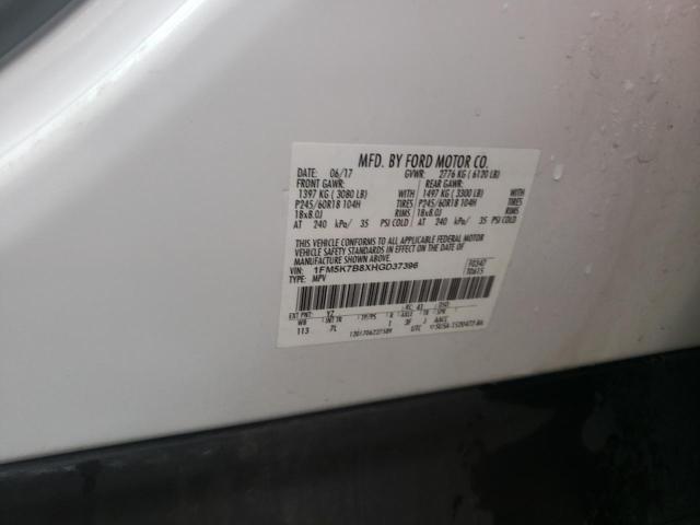 2017 FORD EXPLORER - 1FM5K7B8XHGD37396
