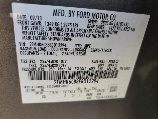 VIN 2FMHK6C88EBD12294 2014 Ford Flex, Sel no.12