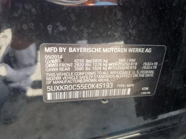 VIN 5UXKR0C55E0K45193 2014 BMW X5, Xdrive35I no.13