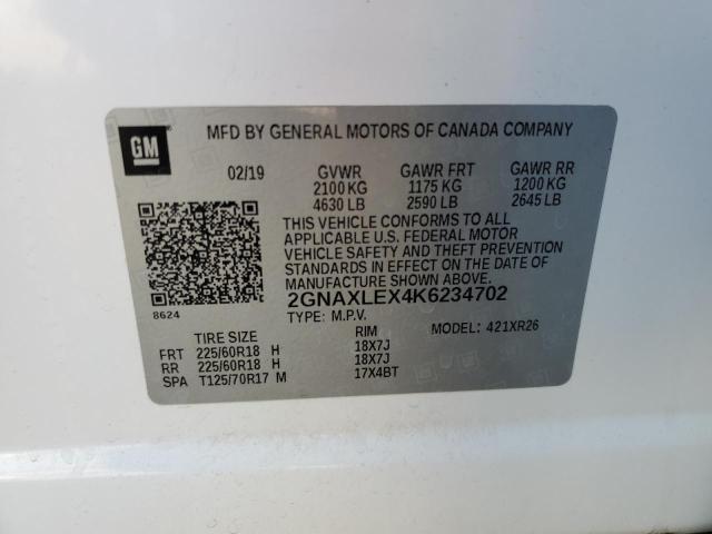 2019 CHEVROLET EQUINOX LT - 2GNAXLEX4K6234702