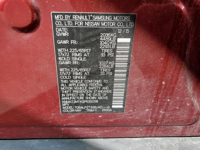 VIN KNMAT2MT4GP635008 2016 Nissan Rogue, S no.13