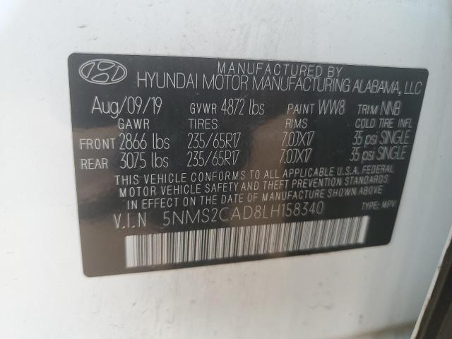 VIN 5NMS2CAD8LH158340 2020 HYUNDAI SANTA FE no.13