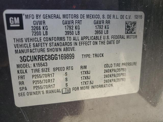 2016 CHEVROLET SILVERADO - 3GCUKREC8GG169899