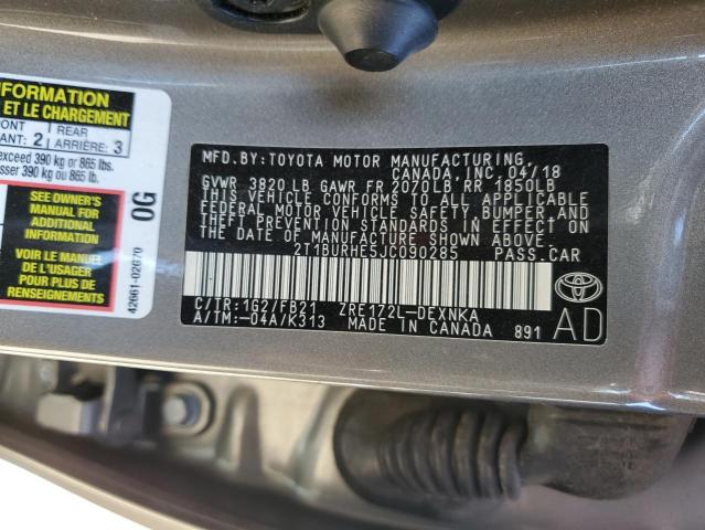 VIN 2T1BURHE5JC090285 2018 Toyota Corolla, L no.12